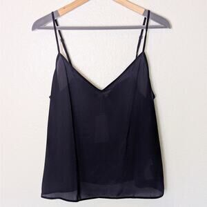 NWT Boden 100% Silk Navy Blue V Neck Cami Top Women Size 10 Quiet Luxury Minimal